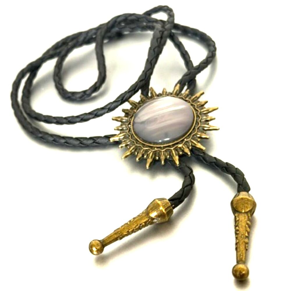 NWT 3D Sunflower Bolo Tie, Unisex,  Round Shaped Stone stone copper toned frame